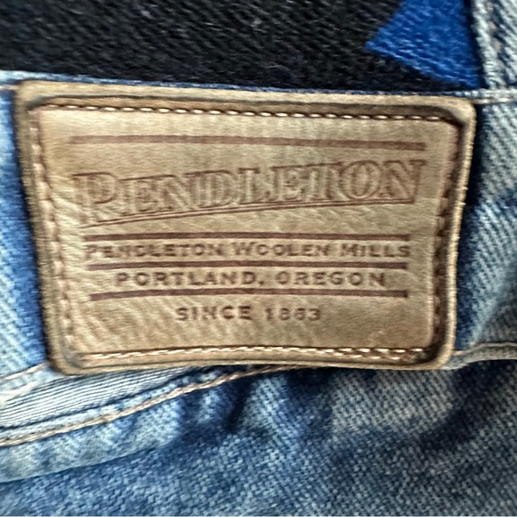 Pendleton Eagle Denim And Blanket Wool Insert Jean Jacket Size M Western USA - Picture 14 of 14